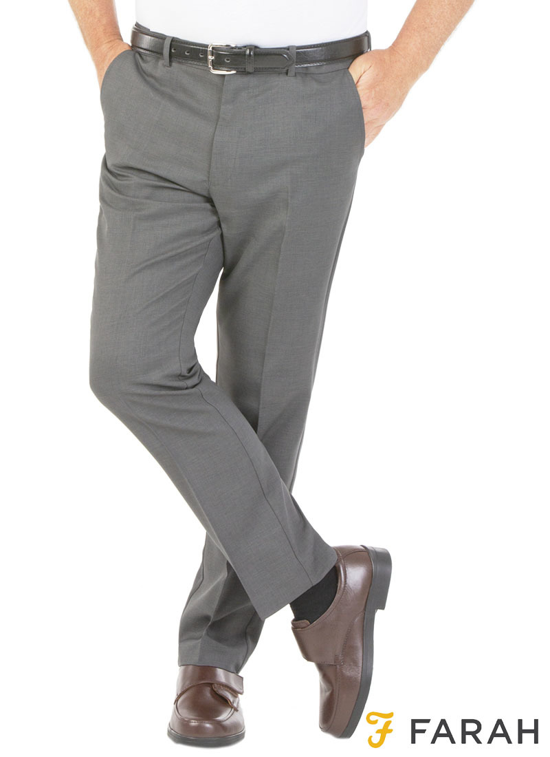 Farah Grey Regular Fit Flexi Waist Trousers  Matalan