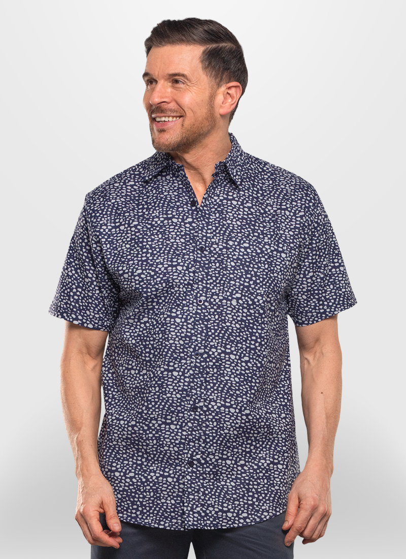 Floral Pattern Button Up Short Sleeve Sh