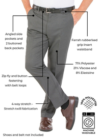 FARAH 4 WAY ACTIVE STRETCH TROUSER 