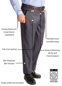 REGULAR FIT PIN STRIPE TROUSERS 