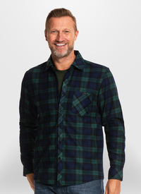 VELOUR LINED CHECK OVERSHIRT 