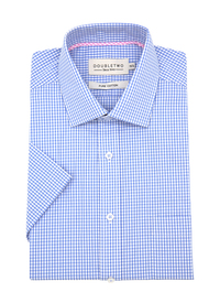 Double Two Short Sleeve Gingham Check Sh 