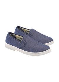Navy Denim Canvas Slip On Shoes Navy Denim Canvas Slip On Shoes