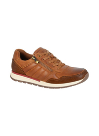 Leather Casual Zip & Lace Shoes 