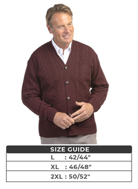 SOFT TOUCH CABLE KNIT BUTTON CARDIGAN 