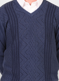 V Neck Patterned Sweater 