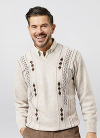 Diamond Pattern V Neck Jumper 