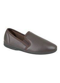 LEATHER LOOK SLIPPER 