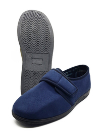 VELOUR TOUCH FASTENING SLIPPERS 