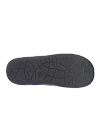 CHECK TEXTILE NAVY MULE SLIPPERS 