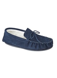 SUEDE MOCCASIN WOOL SLIPPER 