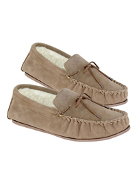 Wool Mix Thermal Lining Moccasin Slipper 