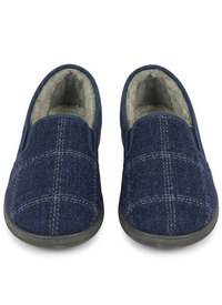 Navy Check Twin Gusset Slipper 