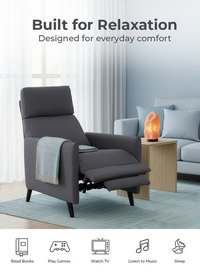 Push-Back Linen Recliner Armchair