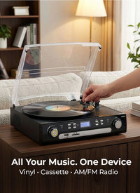 Bluetooth Vinyl Record Player with Speakers
