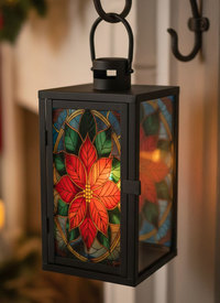 Christmas Glass Lantern | Stained-Glass Style