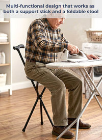 2 in 1 Walking Stick with Folding Seat