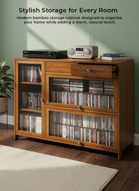 Bamboo & Acrylic Storage Cabinet