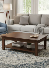 Modern Rectangular Coffee Table in Natural Nut Brown Finish Modern Rectangular Coffee Table in Natural Nut Brown Finish