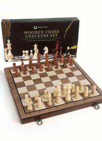 Magnetic Foldable Chess Board Game, 29cm Wooden Board Magnetic Foldable Chess Board Game, 29cm Wooden Board