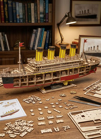 Vintage Titanic 3D Wooden Model Puzzle