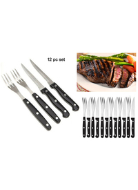 12PCK STAINLESS STEEL KNIVES & FORKS