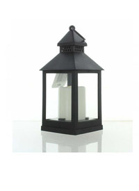 FLICKERING BLACK LANTERN WITH LED LIGHT (2 Pack)