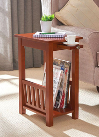 Kilburn Magazine Rack with Pull Out Tra 