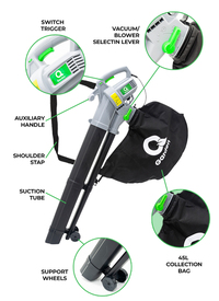167mph 3000w 3in1 Garden Blower Vacuum and Shredder