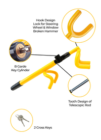 Double Hook Steering Wheel Lock