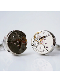 COG WHEEL CUFFLINKS MODERN FONT (GIFTBOX) ENGRAVING