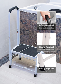 Bathroom Step Stool with Handrail