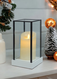 Hurricane Glass Artificial Candle Holder