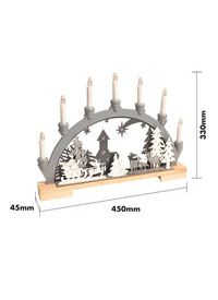 Battery Powered Wooden Festive Candle Bridge