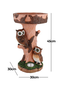 Owl Solar Bird Bath