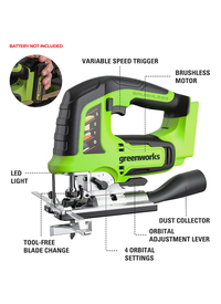 Greenworks 24V Brushless Jigsaw (Tool Only)