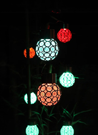 3pk Hanging Solar Colour Changing Lights