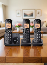 Panasonic Digital Cordless (DECT) Phone Triple Handsets