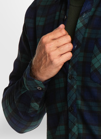 VELOUR LINED CHECK OVERSHIRT 