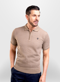 Knitted Zip Neck Polo 