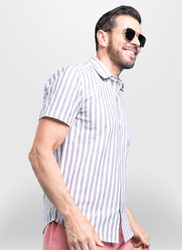 Linen Blend Short Sleeve Shirt 