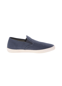 Navy Denim Canvas Slip On Shoes Navy Denim Canvas Slip On Shoes