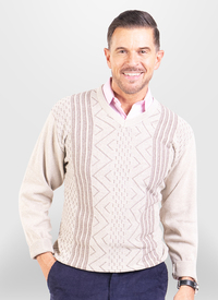 V Neck Patterned Sweater 