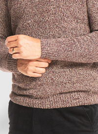 Marl Effect Crewneck Jumper with Ribbed 