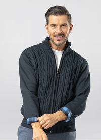 Ripon zip Fleece Cable Knit Cardigan Ripon zip Fleece Cable Knit Cardigan