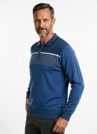 Mens Quarter Zip Long Sleeve Polo 