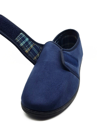 VELOUR TOUCH FASTENING SLIPPERS 