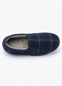 Navy Check Twin Gusset Slipper 