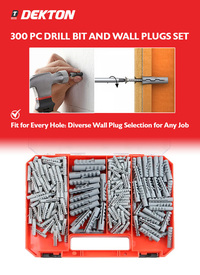 300pc Drill Bit & Wall Plugs Set