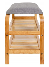 Premium Bamboo Shoe Rack With Cushion Bench